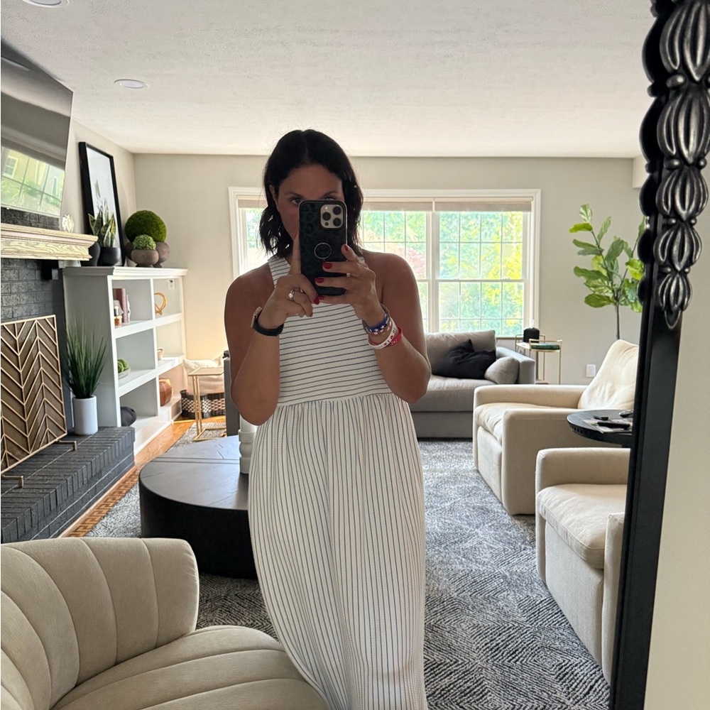 Striped Sleeveless Maxi Dress